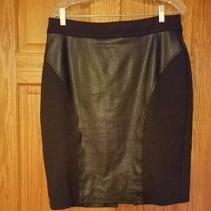 2 for $15 Lane Bryant black leather & ponte skirt